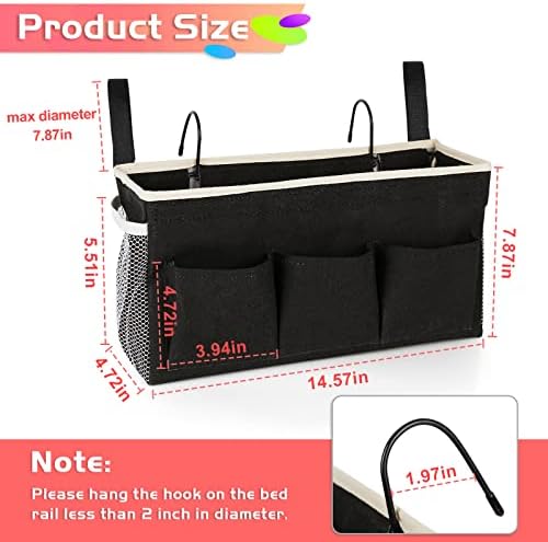 Bedside Caddy, Bedside Storage Bag Hanging Organizer - Image 4