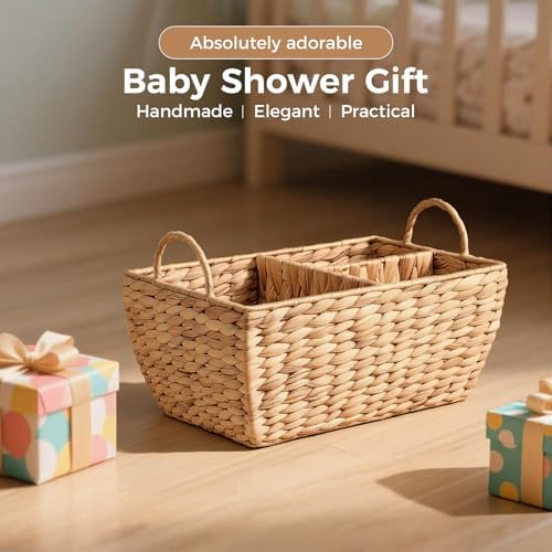 Baby Diaper Caddy Organizer, Handwoven Nursery Basket Changing Table Organizer - Image 7