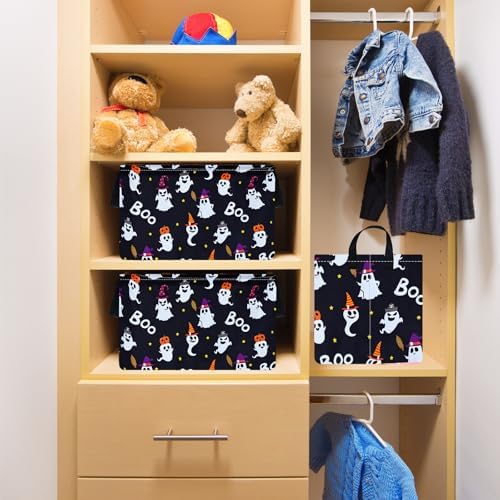 Rec Halloween Ghost Storage Basket Box Hamper Collapsible Organizer Bin Gift - Image 5
