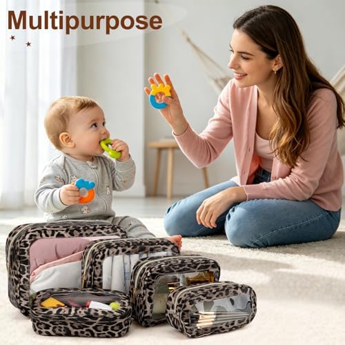 YOPCDJ 5PCS Diaper Bag Organizer Pouch, Cosmetic Bag Set, TSA Approved Toiletry - Image 3