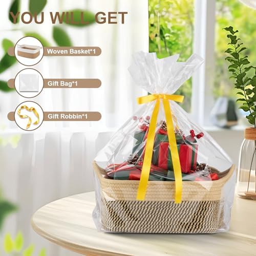 OIAHOMY Woven Basket, Gift Basket Empty - Image 3