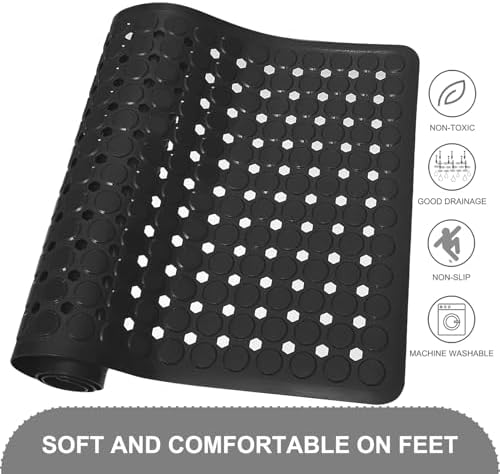 TEESHLY Bath Mat for Tub & Shower, Non Slip Soft Bathmat - Image 4