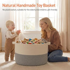 OIAHOMY 90L XXXLarge Blanket Basket Living Room Laundry Basket White&Grey - Image 2