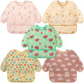 Accmor 5 Pack Long Sleeve Bibs, Baby Smock Waterproof Sleeved Bib Smock by Accmor