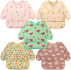 Accmor 5 Pack Long Sleeve Bibs, Baby Smock Waterproof Sleeved Bib Smock by Accmor