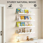 Fixwal Nursery Shelves, 16.5 Inch Floating Bookshelves - Image 4