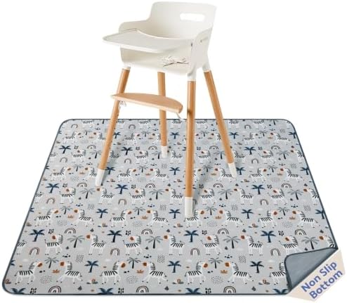 Blissful Diary Baby Splat Mat for Under High Chair, 50.4 x 50.4 Inch Wipeable by BlissfulDiary