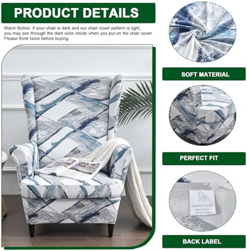 CRFATOP Wingback Chair Covers Wing Armchair Slipcovers - Image 2