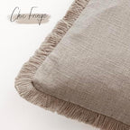 Foindtower Boho Linen Fringe Lumbar Throw Pillow Covers 12×24 Natural Linen - Image 3