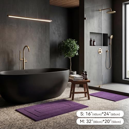 GRANNY SAYS Purple Bathroom Rug 32" x 20", Non-Slip Microfiber Bath Mat - Image 5