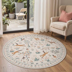 BESBLEE 5FT Round Rug for Bedroom, Washable Animal Non Slip - Image 2