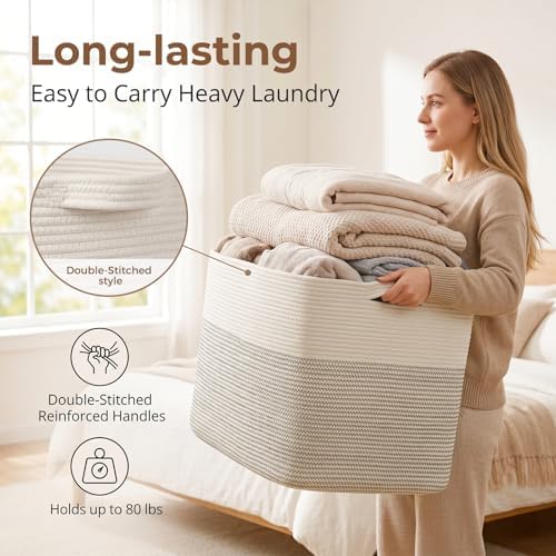 OIASKET 108L Cotton Rope Storage Basket - Image 3