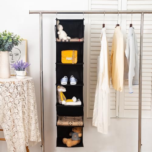 BrilliantJo 6 Shelves Hanging Closet Organizer, 2 Pack Hanging Storage - Image 5