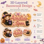 Personalized Halloween Decor Door Sign Custom Name Wooden Kids Room Decor - Image 4