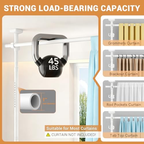 Room Divider Curtain Rod, No Drilling Adjustable Space Partition, Heavy Duty - Image 3
