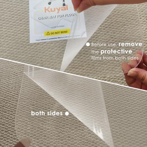 Kuyal 1/5" Thick Office Chair Mat, Heavy Duty Hard Computer Chair Mat - Image 3