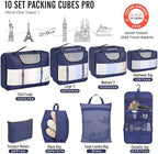 Veken 10 Set Packing Cubes for Travel Essentials, Anti-Wrinkle Buckled Suitcase - Image 2
