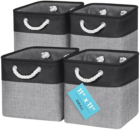 OrganiHaus 11x11 Cube Storage Bins, Rope Handles by OrganiHaus