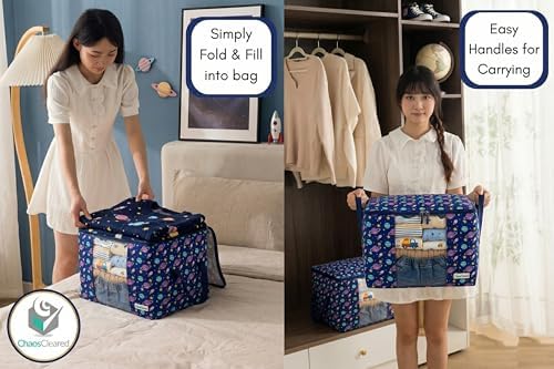 Chaos Cleared Kids Storage Bags – 100% Cotton Canvas Toy & Clothes Organizer - Image 3