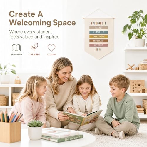 Welcome Banner for Classroom Wall Decor, Everyone Is Welcome Here Wall Hanging - Image 3