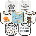 7Pcs Cotton Waterproof Baby Bibs Hook Loop Closure Newborn Bib Keepsake Baby by 2ooya