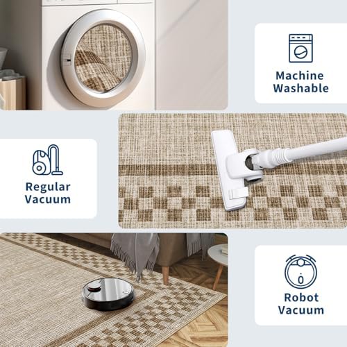 GarveeHome Small Bedroom Area Rug 3x5 Checkered Area Rug - Image 6