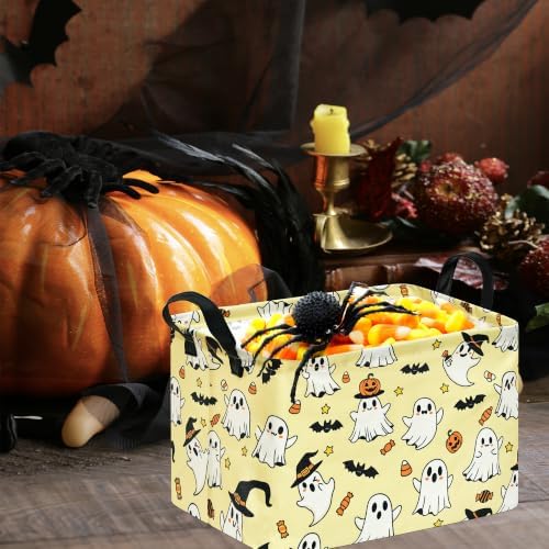 Halloween Basket Yellow Pumpkin Ghost Storage Toy bin - Image 3