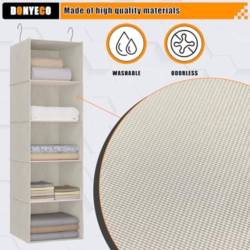 Hanging Closet Organizer 5-Tier, Oxford Wardrobe Storage - Image 4