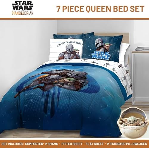 Jay Franco Kids Bed Set, The Mandalorian, 7 Piece Queen - Image 2