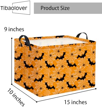 Halloween Basket Cute Baskets for Kids Pumpkin Basket Rectangular Storage Bin - Image 2
