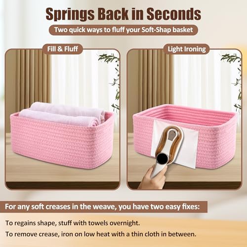 5-Pack Small Woven Rope Storage Baskets, 2 Sizes Organizer Bins - Image 7