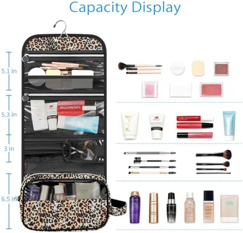 FINTIE Hanging Toiletry Bag Portable Travel Cosmetic Makeup Organizer - Image 5