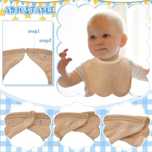 Twistover 8/4pcs Baby Bibs Towel Absorbent Padded Neck Collar - Image 3