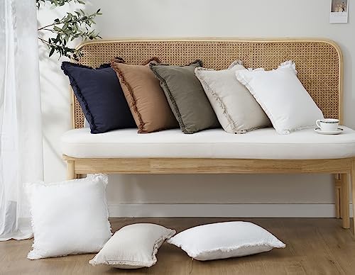 Foindtower Decorative Linen Fringe Throw Pillow Covers Cozy Boho Farmhouse - Image 7
