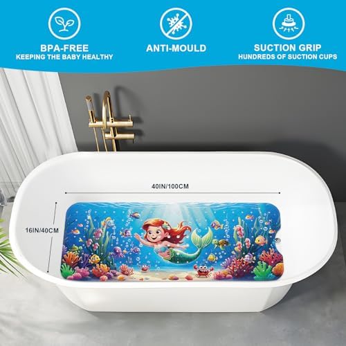 XIYUNTE Bath Mat for Tub Non Slip Bathtub Mat Non Slip 40x16 Baby Bath Mat - Image 2