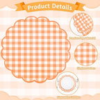 60 Pcs Orange and White Gingham Paper Placemats, Disposable Fall Placemat - Image 4
