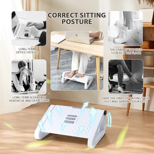 CasaZenith Foot Rest, Six Heights Adjustable Foot Rest Under Desk at Work - Image 6