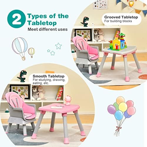 BABY JOY Baby High Chair, 8 in 1 Convertible Highchair - Image 5