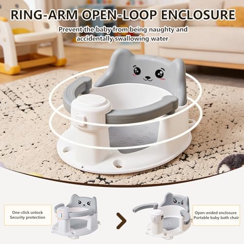 Baby Bath Seat for Babies 6 Months and Up, Non-Slip Bathtub Support Seat for - Image 7