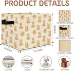 Bear Nursery Storage Bins, Cute Brown Bears Collapsible Storage Basket Organizer - Image 6