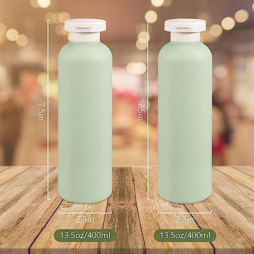 13.5oz Squeeze Bottles with Flip Cap, Refillable Plastic Travel Bottles - Image 2