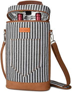Tirrinia 2 Bottle Insulated Wine Tote Carrier Bag by Tirrinia