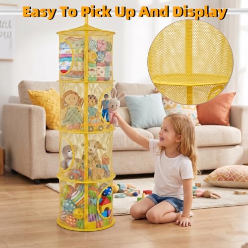 Hanging Stuffed Animal Storage Hammock Net 4 Tiers - Image 4