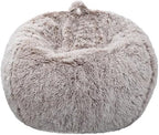 Fluffy Stuffed Animal Storage Bean Bag Chair Cover, Faux Fur Comfy Bean Bag - Image 2