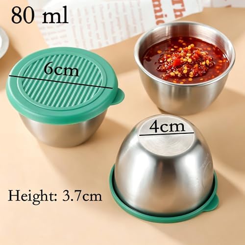 6 Pack 2.7oz Leakproof Salad Dressing Containers To Go, Reusable Stainless - Image 4