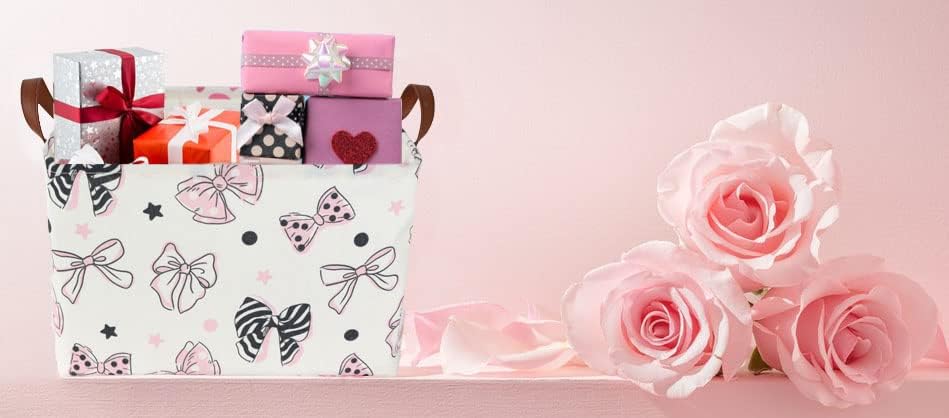 Essme Rectangular Pink Basket, Mother's Day Basket, Storage Baskets Organizer - Image 4