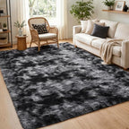 Ophanie Tie-Dyed Black & Grey Area Rugs 5x8 - Image 5