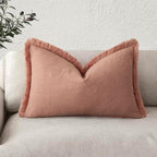 Foindtower Decorative Linen Fringe Lumbar Throw Pillow Covers Cozy Boho by Foindtower