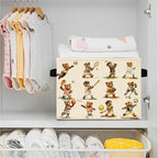 Sports Bear Nursery Storage Bins, Vintage Bears Playing Balls Collapsible - Image 4