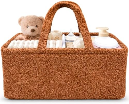 Baby Diaper Caddy Organizer, Portable Baby Essentials Organizer by DELMONCART